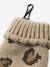 Leopard Heart Beanie, Snood & Mittens Set for Babies taupe 