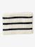 Striped set for boys: beanie + snood + mittens/gloves ecru 