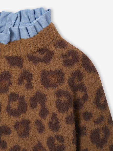 Leopard chambray baby jumper brown 