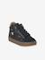Lace-up and elasticated high-top leather trainers for babies navy blue 