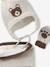 Chullo Jacquard Bear Hat, Snood & Mittens Set marl beige 