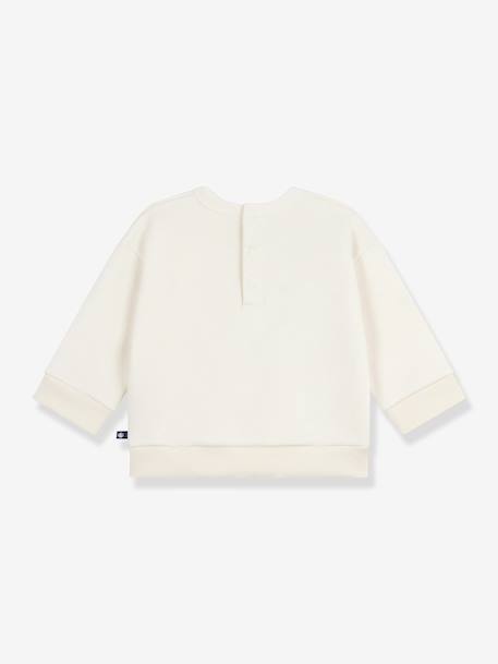 Sweatshirt in Heart Print Fleece, PETIT BATEAU ecru 