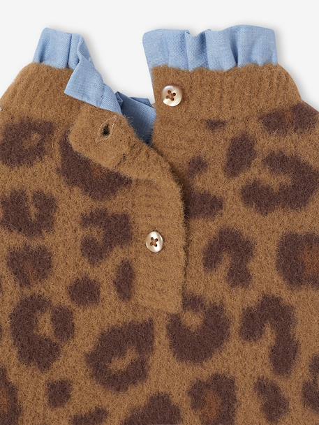 Leopard chambray baby jumper brown 
