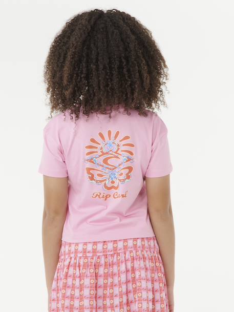 Sunset Skies Crop T-Shirt for Girls, RIP CURL rose+yellow 