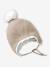 Scalloped Beanie, Snood & Mittens Set for Babies marl beige 