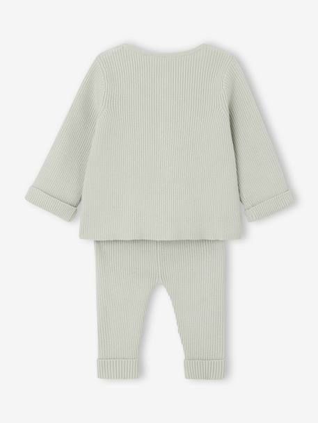 Unisex Combo: Jersey Knit Top & Trousers for Babies aqua green+beige+sage green+WHITE LIGHT SOLID 