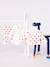 PETIT BATEAU baby's 3-piece heart print set: wrap cardigan, trousers and bodysuit. white 