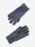 Boys' beanie + snood + mittens/gloves 'Outdoor' set grey blue+khaki 