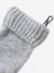 Beanie + Snood + Mittens Set in Shimmering Cable-Knit marl grey+PINK MEDIUM SOLID 