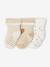 Pack of 3 pairs of 'hearts' socks for baby girls ecru+hazel 