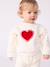 Sweatshirt in Heart Print Fleece, PETIT BATEAU ecru 