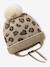 Leopard Heart Beanie, Snood & Mittens Set for Babies taupe 