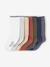 Pack of 7 Pairs of Socks for Boys chocolate+marl grey 