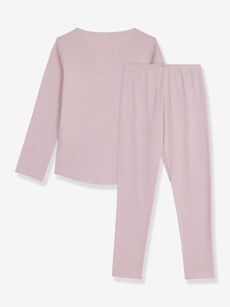 Cotton 1x1 rib pyjamas for children PETIT BATEAU rose 