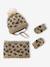 Leopard Heart Beanie, Snood & Mittens Set for Babies taupe 