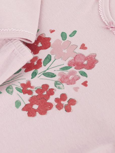 Cotton 1x1 rib pyjamas for children PETIT BATEAU rose 