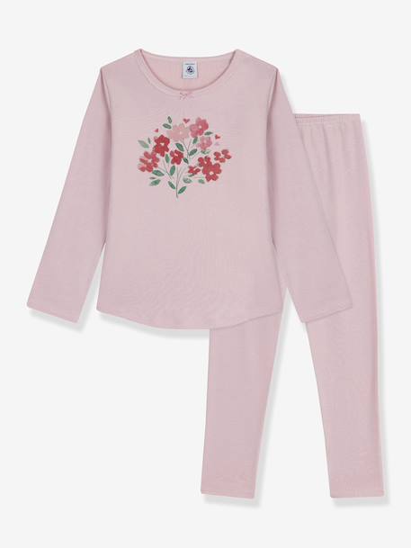 Cotton 1x1 rib pyjamas for children PETIT BATEAU rose 