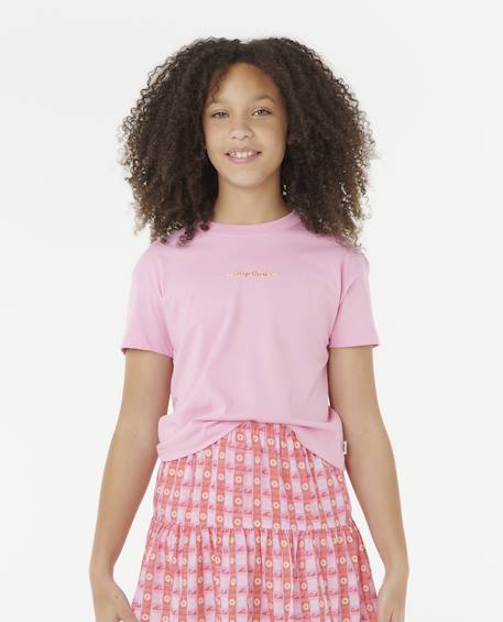 Sunset Skies Crop T-Shirt for Girls, RIP CURL rose+yellow 