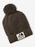 Boys' beanie + snood + mittens/gloves 'Outdoor' set grey blue+khaki 
