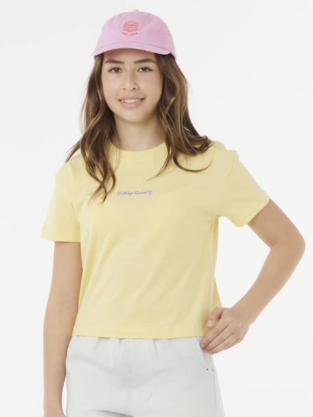 Sunset Skies Crop T-Shirt for Girls, RIP CURL rose+yellow 