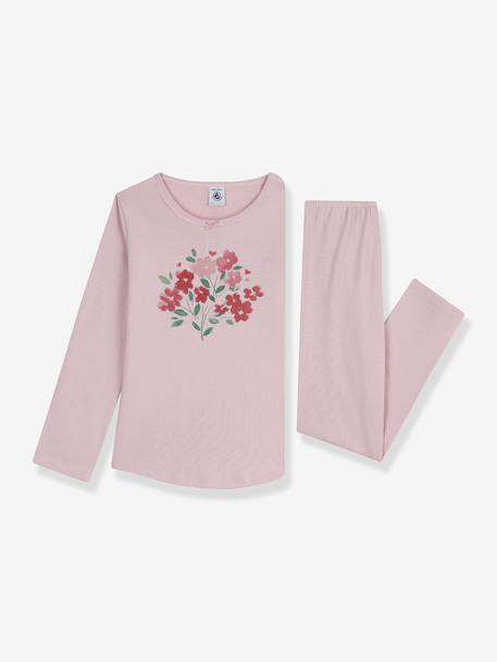 Cotton 1x1 rib pyjamas for children PETIT BATEAU rose 