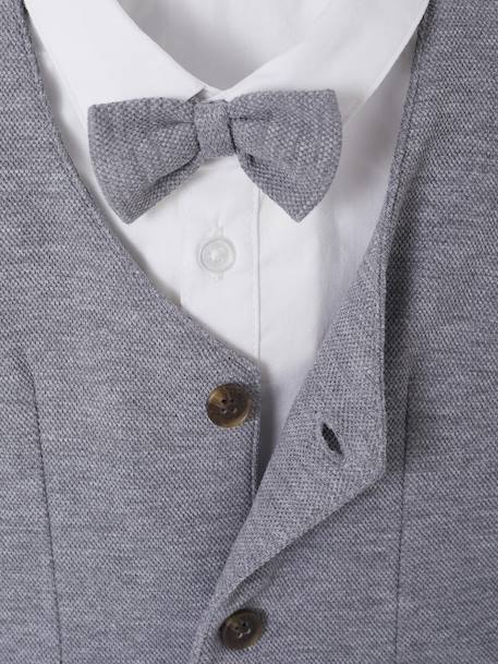 Boys' shirt, bow tie and cardigan set white 