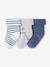 Pack of 3 pairs of 'fox' socks for baby boys grey blue 