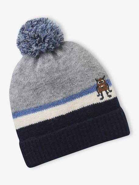 Little Monster Beanie for Boys marl grey 