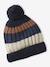 Tricolour Set for Boys: Beanie + Snood + Mittens/Gloves night blue 