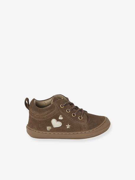 Soft leather lace-up ankle boots for baby's first steps brown+dark brown+fuchsia+golden yellow+rose 