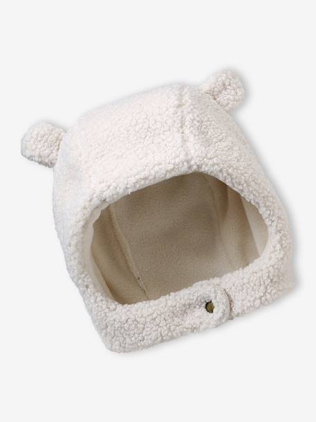 Sherpa Beanie, Snood & Mittens Set for Babies ecru 
