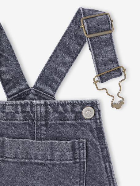 Wide-Leg Denim Dungarees for Girls black denim+denim grey+medium blue+stone 