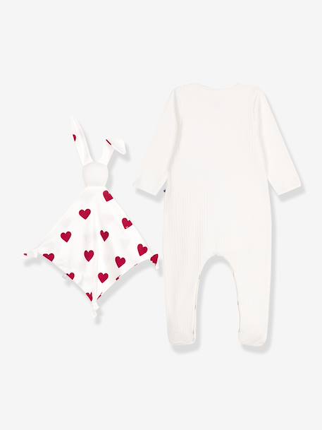 Newborn gift set in PETIT BATEAU velvet white 