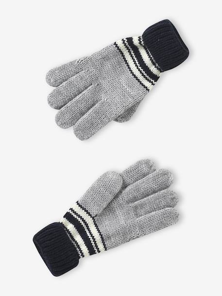 Urban Park beanie + snood + mittens/gloves set for boys marl grey 