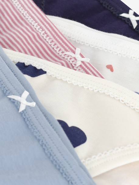 Pack of 2 Heart Print Cotton Briefs for Girls, PETIT BATEAU multicoloured 