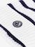 PETIT BATEAU striped beanie for children in knitted fabric with fleece lining navy blue 
