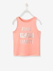 Girls-Sportswear-Sports Top with Iridescent Inscription, for Girls