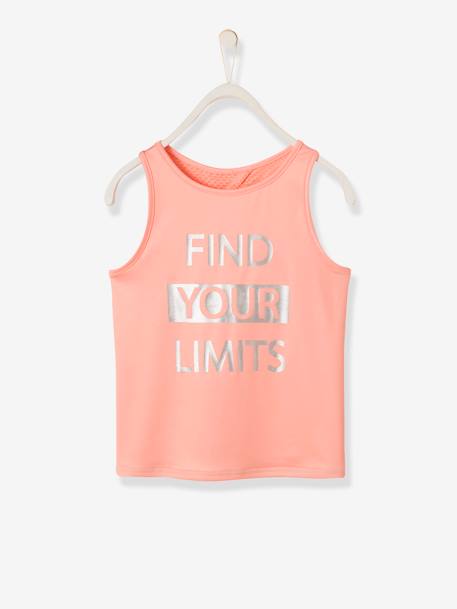 Sports Top with Iridescent Inscription, for Girls Light Pink 