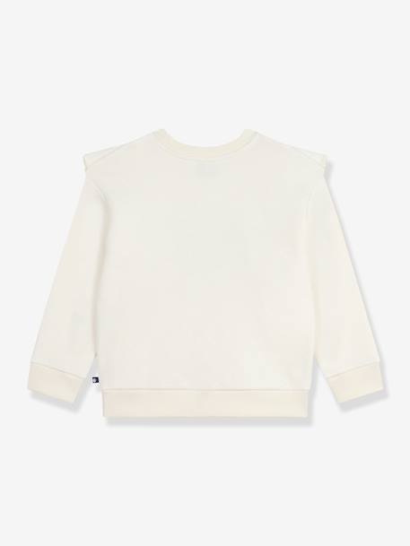 Printed Cotton Sweatshirt with Frills for Girls, PETIT BATEAU ecru 
