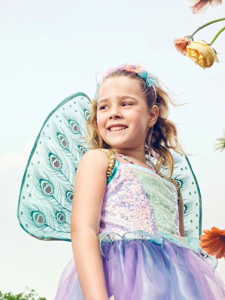 Tamara fancy dress: dress + SOUZA peacock wings blue 