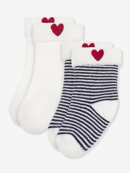 Pack of 2 pairs of baby socks in embroidered cotton PETIT BATEAU navy blue 