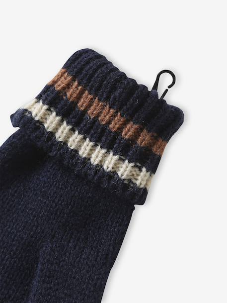 Tricolour Set for Boys: Beanie + Snood + Mittens/Gloves night blue 