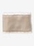 Scalloped Beanie, Snood & Mittens Set for Babies marl beige 