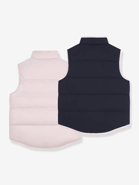 PETIT BATEAU reversible two-tone sleeveless lightweight jacket for children rose 