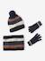 Tricolour Set for Boys: Beanie + Snood + Mittens/Gloves night blue 