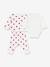 PETIT BATEAU baby's 3-piece heart print set: wrap cardigan, trousers and bodysuit. white 