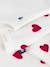 PETIT BATEAU baby's 3-piece heart print set: wrap cardigan, trousers and bodysuit. white 