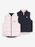 PETIT BATEAU reversible two-tone sleeveless lightweight jacket for children rose 