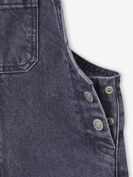 Wide-Leg Denim Dungarees for Girls black denim+denim grey+medium blue+stone 