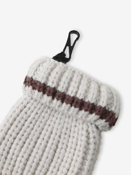 'Bear' Beanie, Snood & Mittens Set for Babies clay beige 